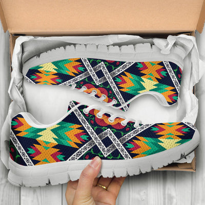 African Kente Sneakers White Bottom Shoes