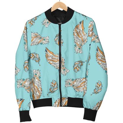 Angel Wings Pattern Print Design 03 Women's Bomber Jacket