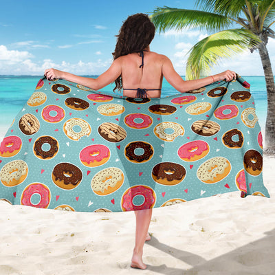 Donut Pattern Print Design DN04 Sarong Pareo Wrap