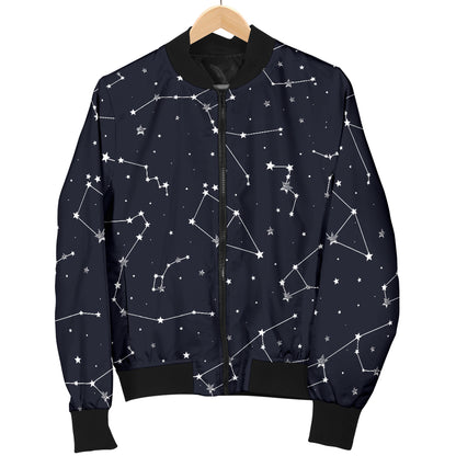 Constellation Pattern Print Design 03 Women's Bomber Jacket