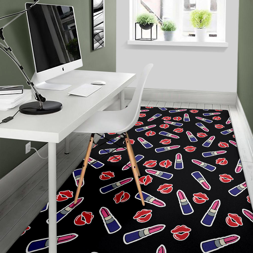 Lipstick Pattern Print Design LT01 Area Rugs