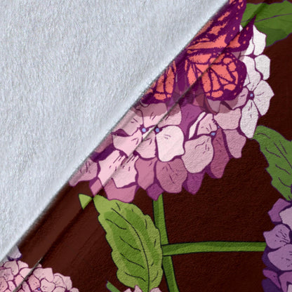 Hydrangea Pattern Print Design HD08 Fleece Blanket