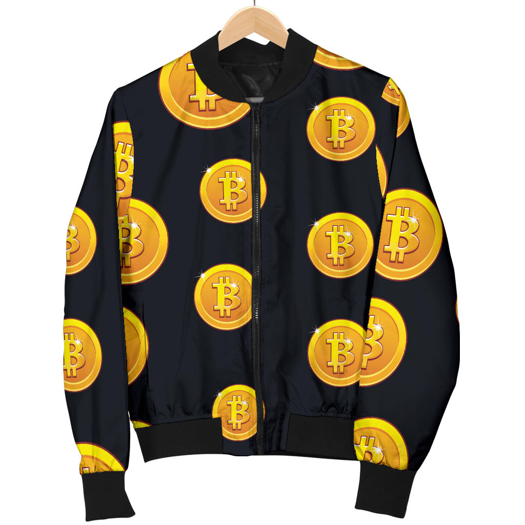 Bitcoin Pattern Print Design DO04 Men Bomber Jacket