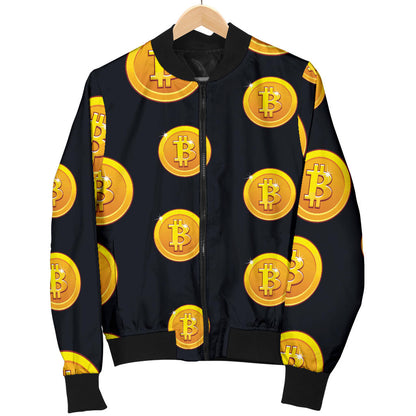 Bitcoin Pattern Print Design DO04 Men Bomber Jacket