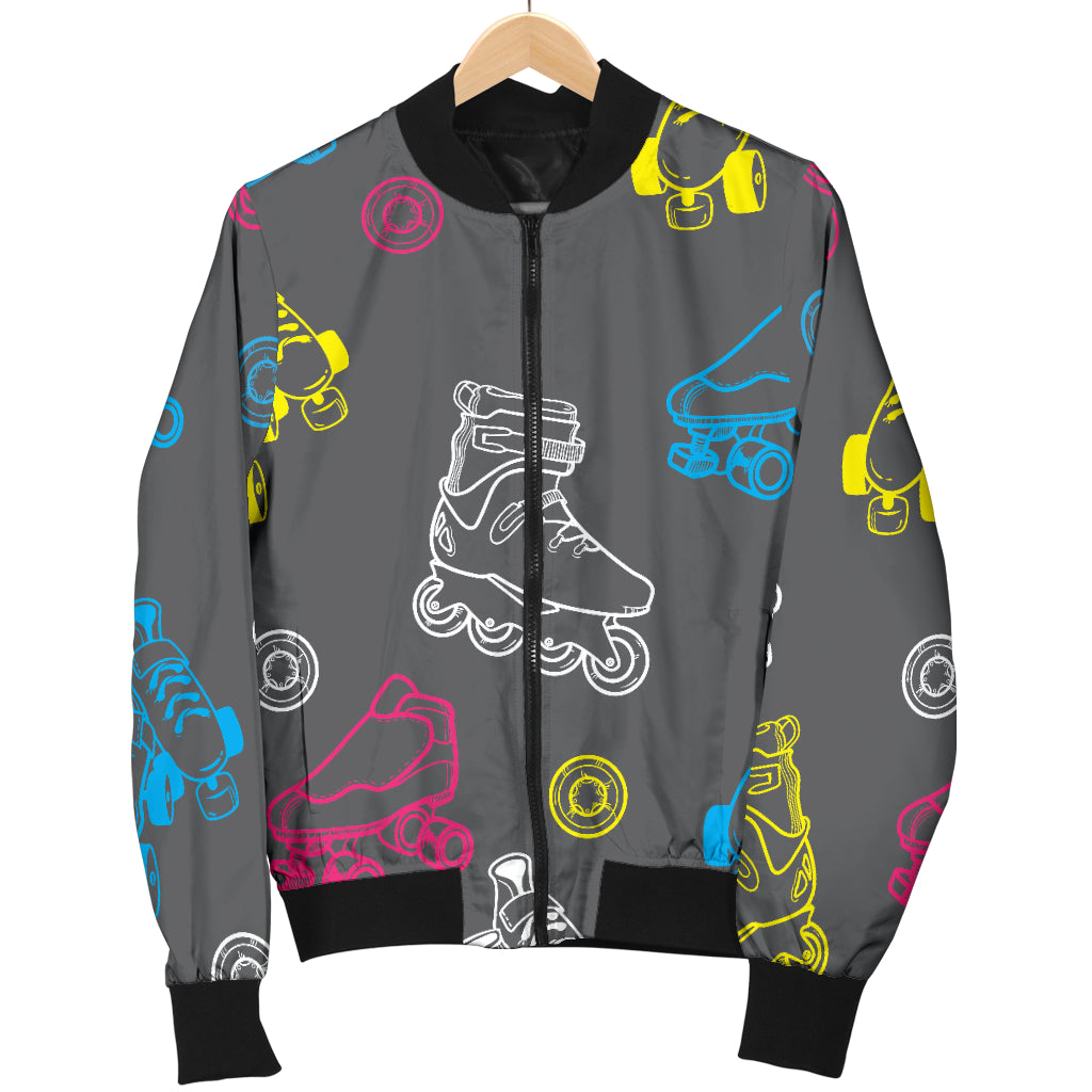 Roller skate Pattern Print Design A02 Women's Bomber Jacket