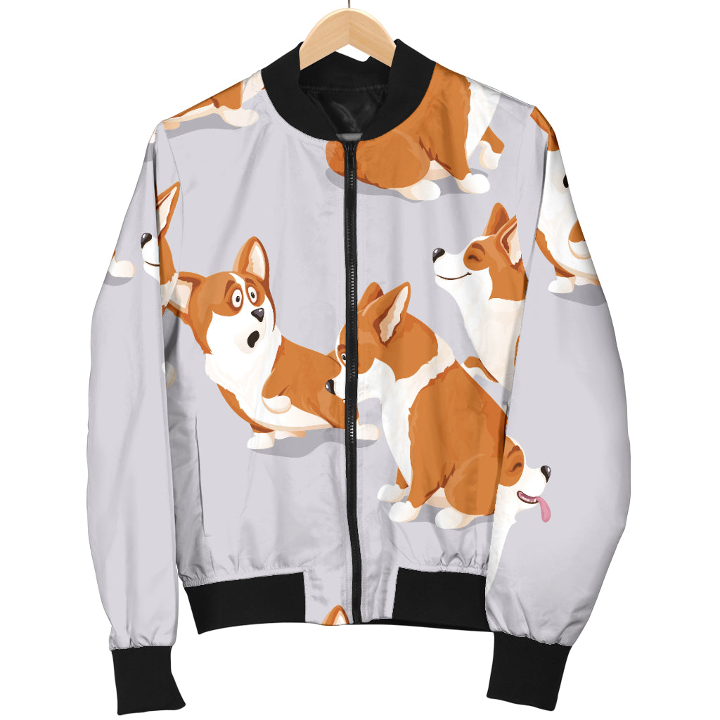 Pembroke Welsh Corgis Pattern Print Design A04 Women's Bomber Jacket