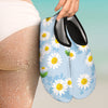 Daisy Pattern Print Design DS010 Aqua Water Shoes