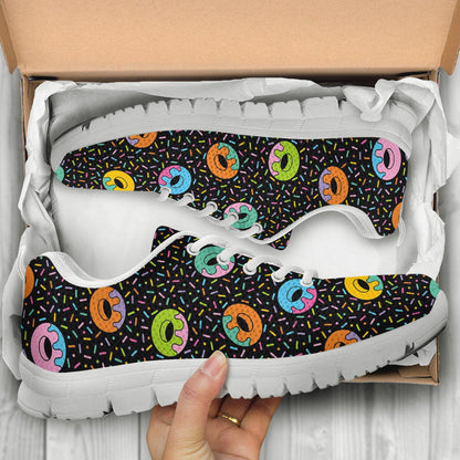 Donut Pattern Print Design DN012 Sneakers White Bottom Shoes