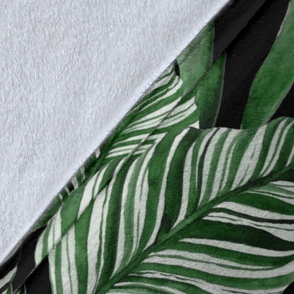 Palm Leaves Pattern Print Design PL09 Fleece Blanket