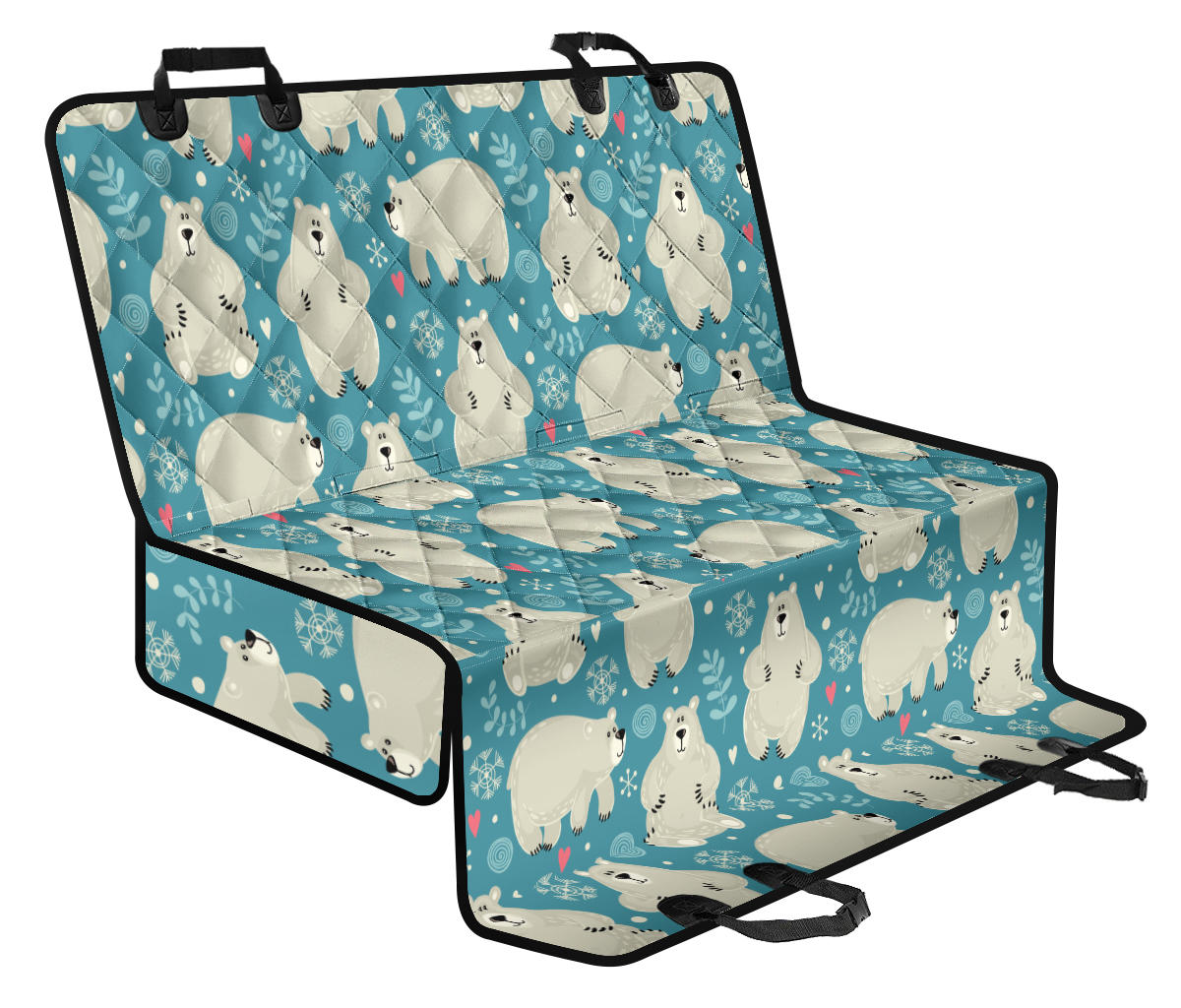 Bear Pattern Print Design BE04 Rear Dog  Seat Cover
