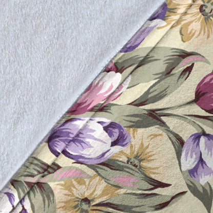 Tulip Pattern Print Design TP04 Fleece Blanket