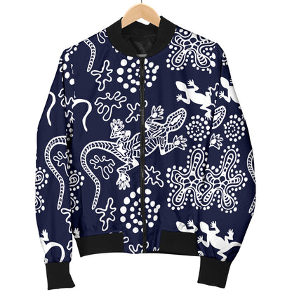 lizard Pattern Print Design 03 Women's Bomber Jacket