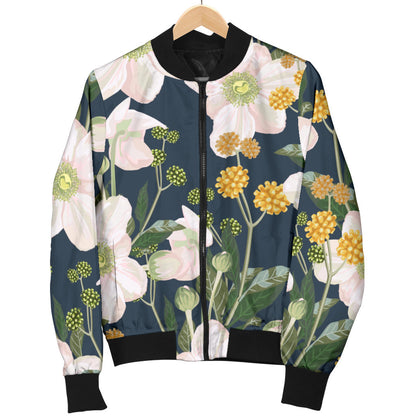 Anemone Pattern Print Design AM04 Men Bomber Jacket