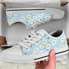 Daisy Pattern Print Design DS010 White Bottom Low Top Shoes