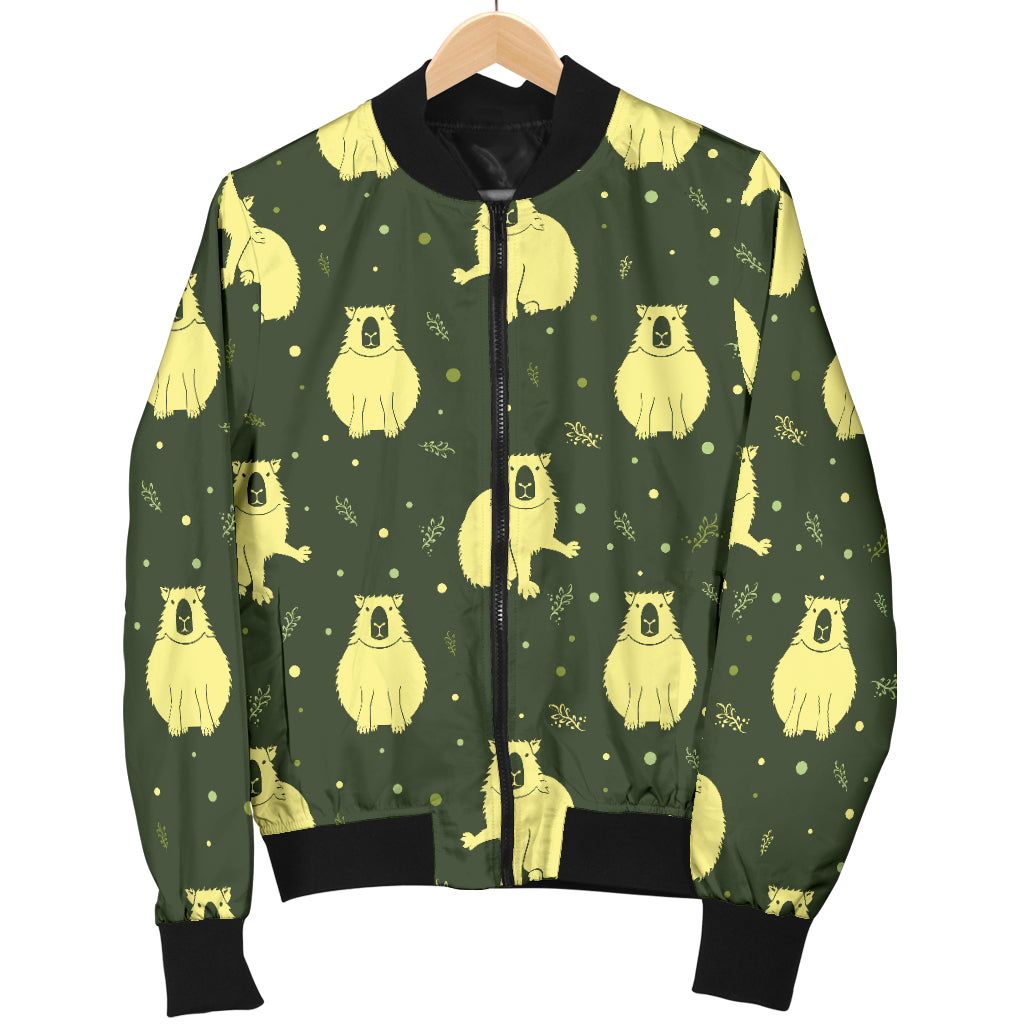 Capybara Pattern Print Design 03 Women's Bomber Jacket