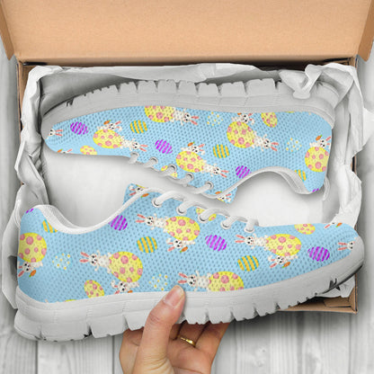 Easter Eggs Pattern Print Design RB015 Sneakers White Bottom Shoes