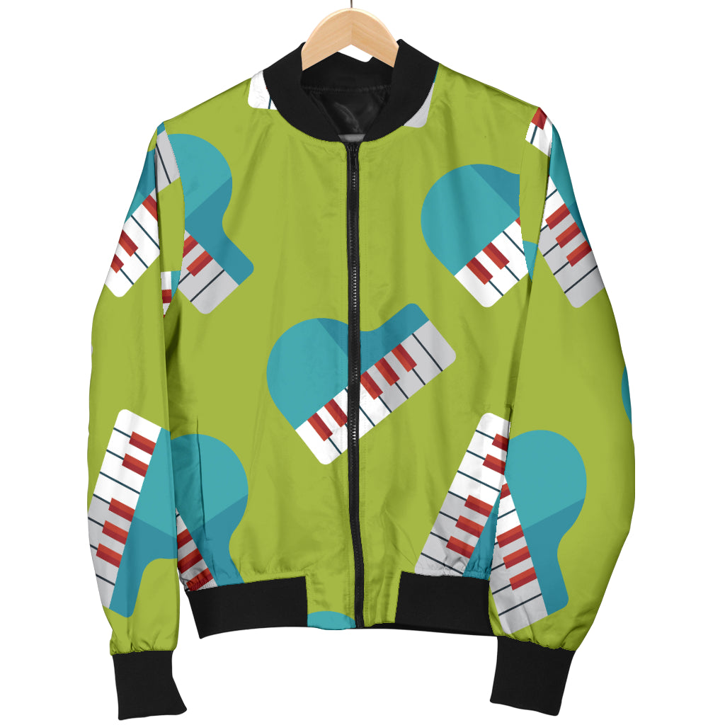 Piano Pattern Print Design 03 Women's Bomber Jacket