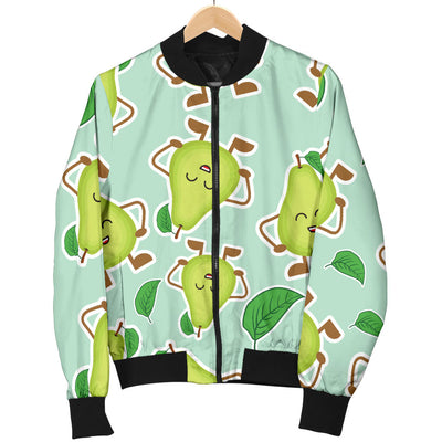 Avocado Pattern Print Design AC011 Women Bomber Jacket