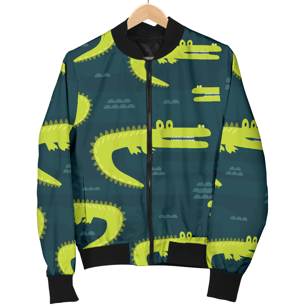Alligator Pattern Print Design 03 Women's Bomber Jacket