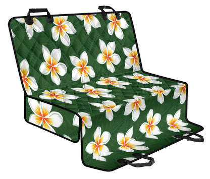 White Plumeria Pattern Print Design PM020 Rear Dog  Seat Cover