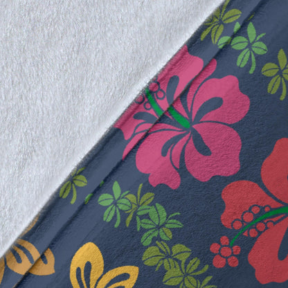 Hawaiian Themed Pattern Print Design H018 Fleece Blanket