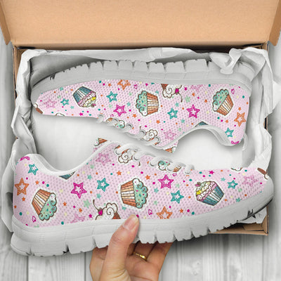 Cupcake Pattern Print Design CP03 Sneakers White Bottom Shoes