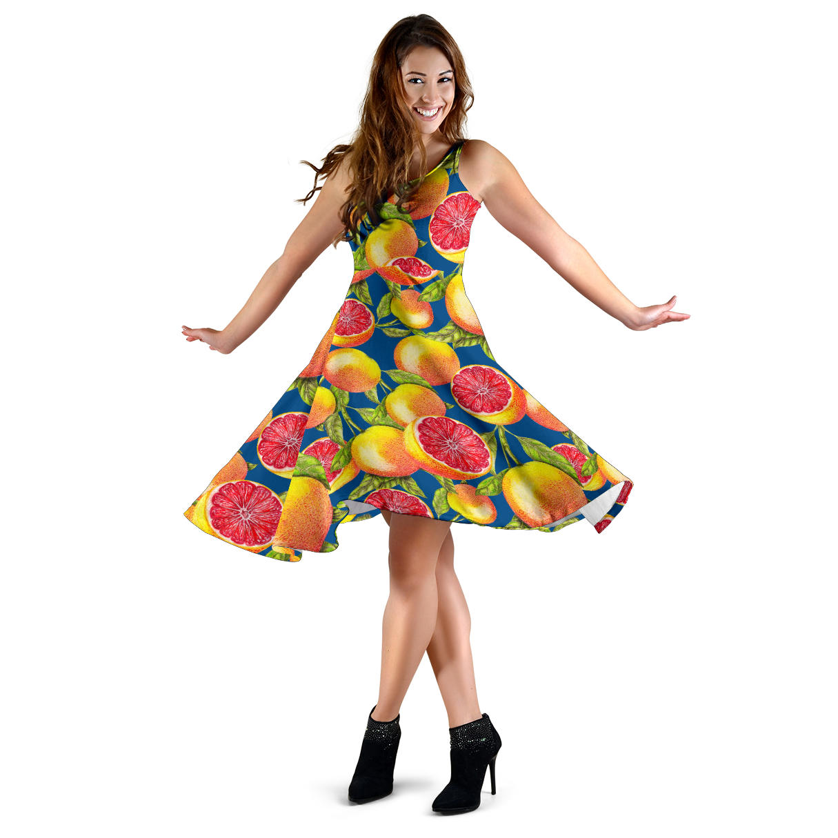 Grapefruit Pattern Print Design GF04 Midi Dress