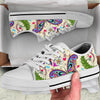 Butterfly Colorful Indian Style White Bottom Low Top Shoes