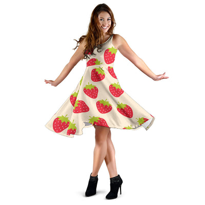 Strawberry Pattern Print Design SB02 Midi Dress