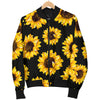 Sunflower Pattern Print Design SF05 Women Bomber Jacket