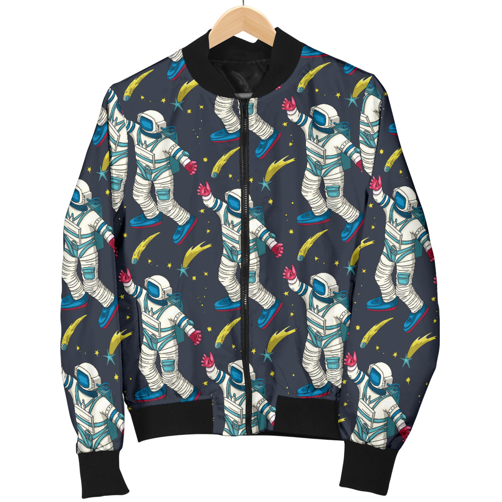 Astronaut Pattern Print Design 04 Women's Bomber Jacket