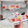 Hibiscus Pattern Print Design HB020 White Bottom Low Top Shoes