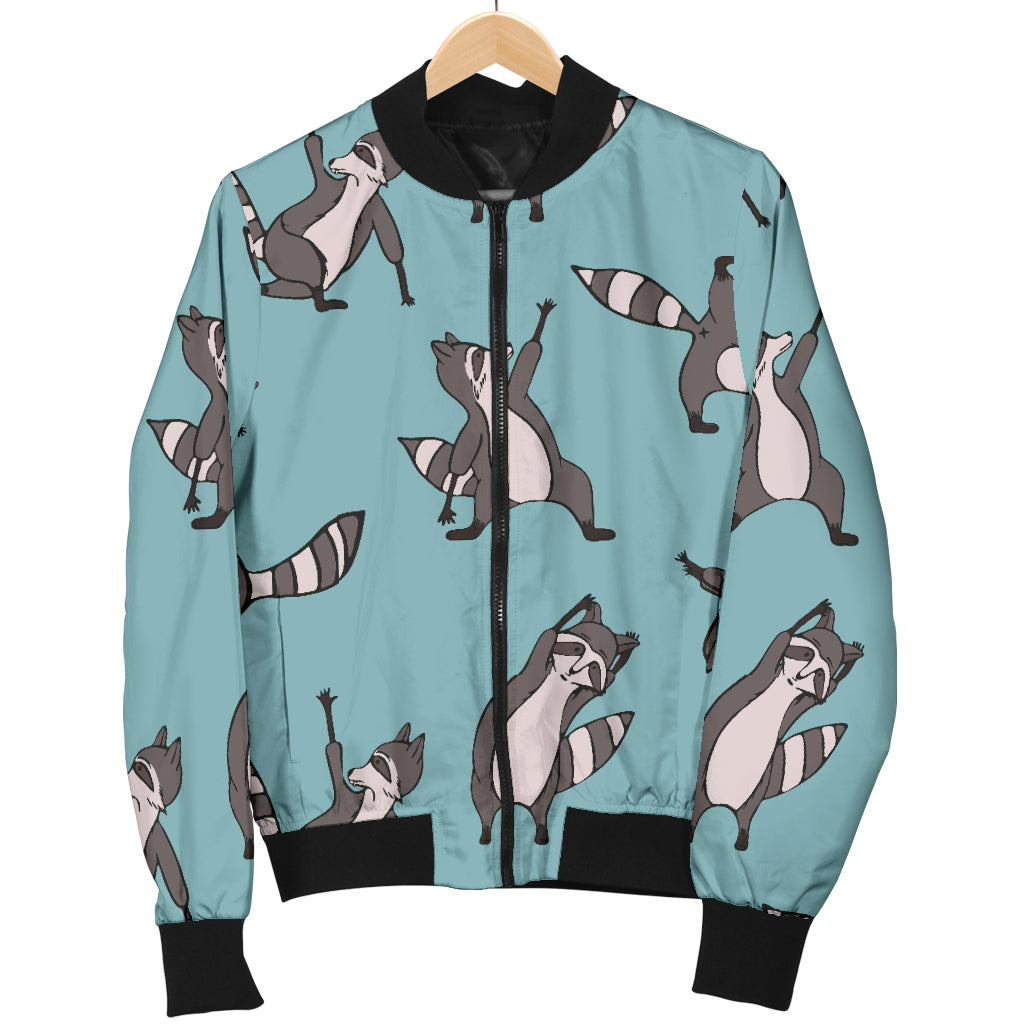 Raccoon Pattern Print Design A07 Women's Bomber Jacket