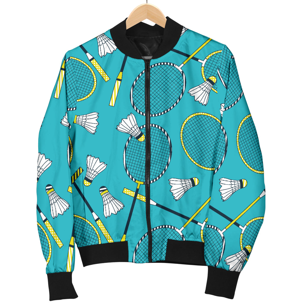 Badminton Pattern Print Design 06 Women's Bomber Jacket