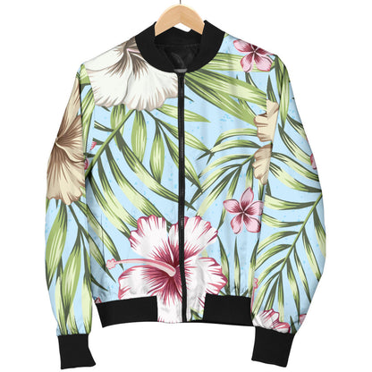Tropical Flower Pattern Print Design TF05 Men Bomber Jacket