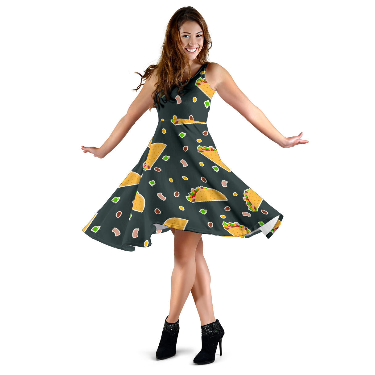 Taco Pattern Print Design TC02 Midi Dress