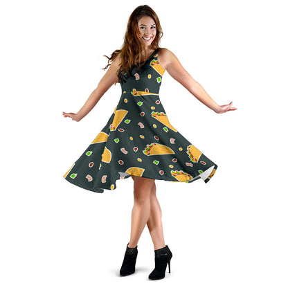 Taco Pattern Print Design TC02 Midi Dress