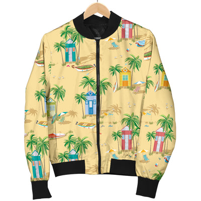 Beach Themed Pattern Print Design 01 Women's Bomber Jacket