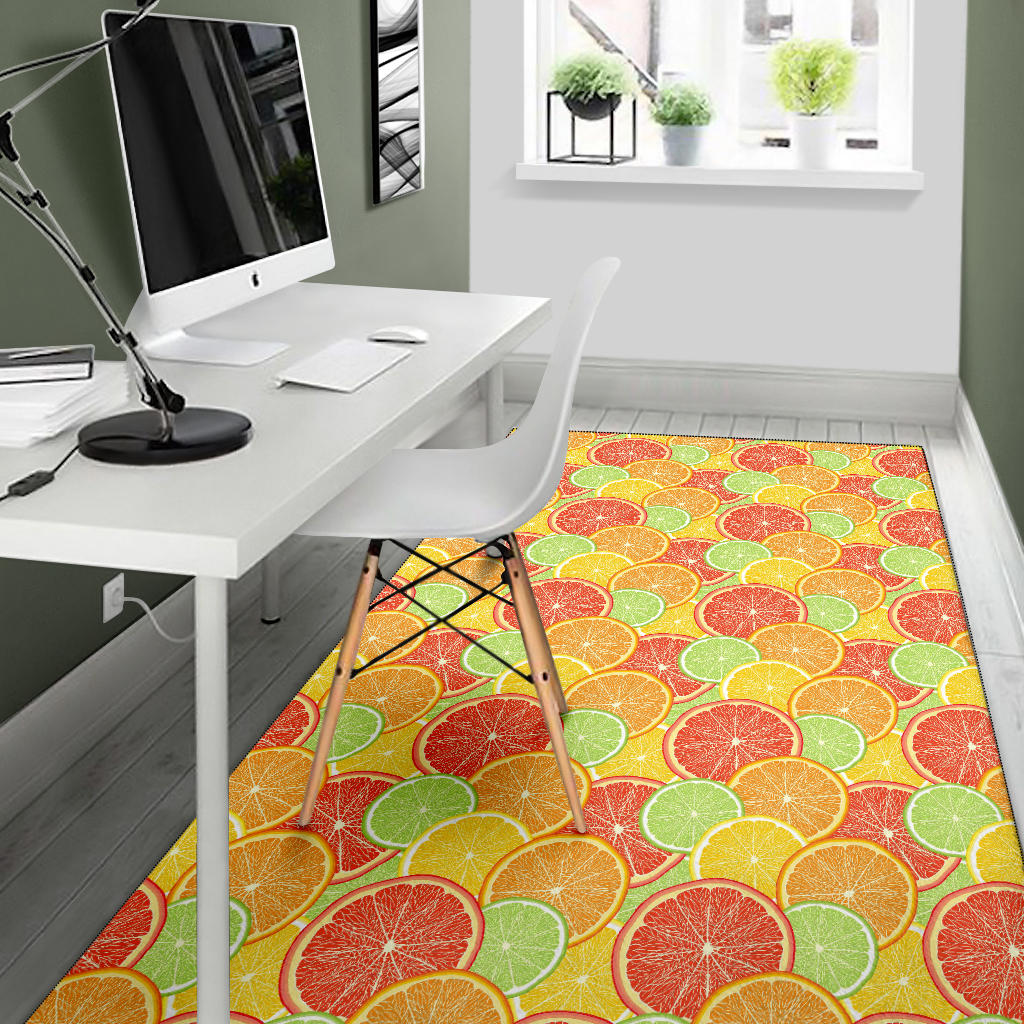 Grapefruit Pattern Print Design GF01 Area Rugs
