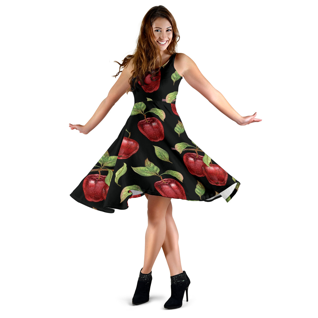 Apple Pattern Print Design AP011 Midi Dress