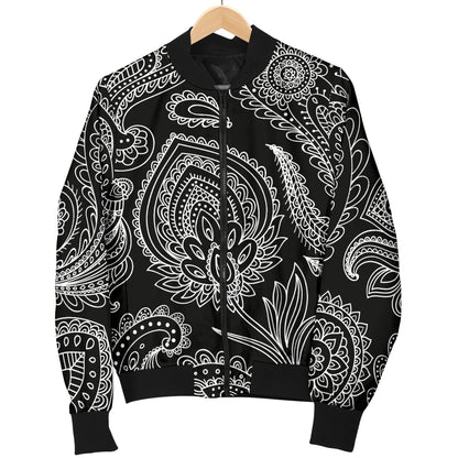 Paisley Pattern Print Design A04 Women's Bomber Jacket