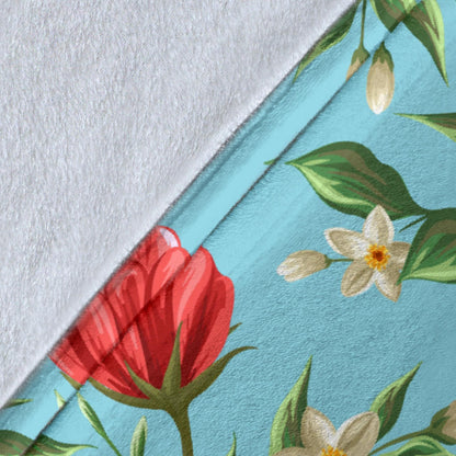Summer Floral Pattern Print Design SF011 Fleece Blanket