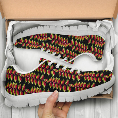 Heliconia Pattern Print Design HL05 Sneakers White Bottom Shoes