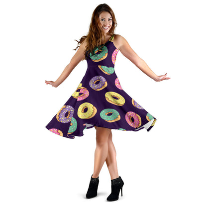 Donut Pattern Print Design DN08 Midi Dress