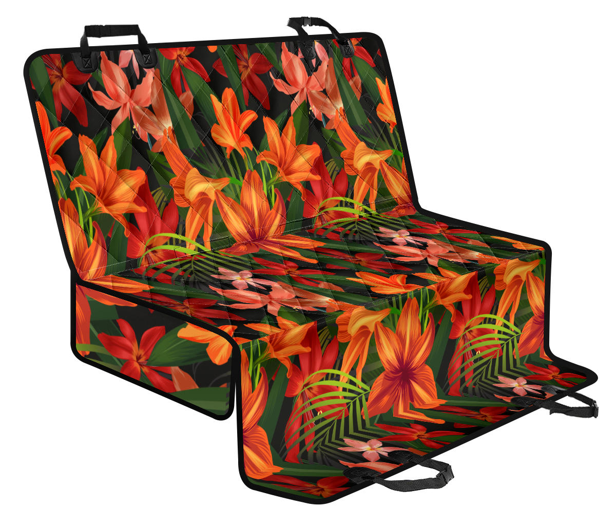 Amaryllis Pattern Print Design AL05 Rear Dog  Seat Cover