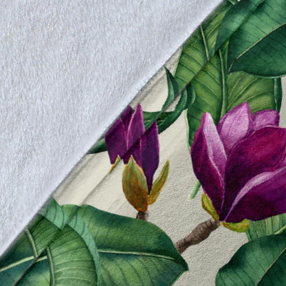 Magnolia Pattern Print Design MAG07 Fleece Blanket