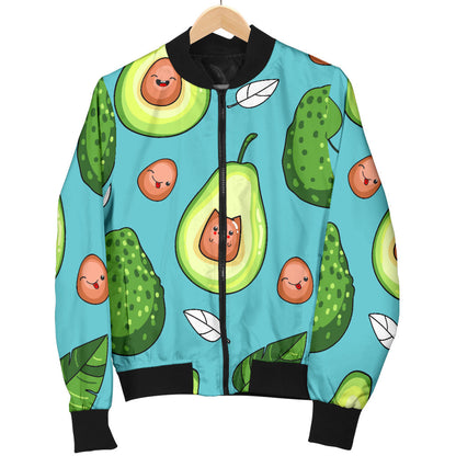 Avocado Pattern Print Design AC05 Women Bomber Jacket