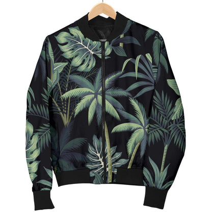 Rainforest Pattern Print Design RF02 Women Bomber Jacket