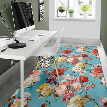 Summer Floral Pattern Print Design SF05 Area Rugs