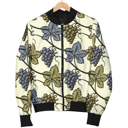 Grape Pattern Print Design GP03 Men Bomber Jacket
